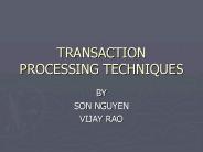 TRANSACTION PROCESSING TECHNIQUES