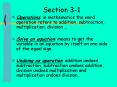 Operations: in mathematics the word operation refers to addition, subtraction, multiplication, divis PowerPoint PPT Presentation