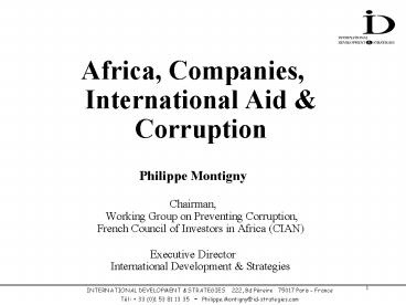 INTERNATIONAL DEVELOPMENT