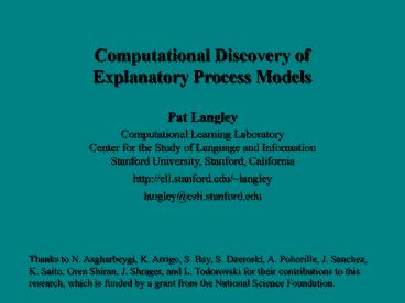 Computational Discovery of Communicable Knowledge