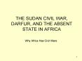 THE SUDAN CIVIL WAR, DARFUR, AND THE ABSENT STATE IN AFRICA PowerPoint PPT Presentation