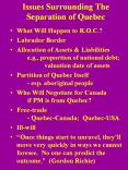 Issues Surrounding The Separation of Quebec PowerPoint PPT Presentation