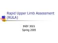 Rapid Upper Limb Assessment RULA PowerPoint PPT Presentation