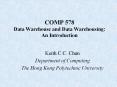 COMP 578 Data Warehouse and Data Warehousing: An Introduction PowerPoint PPT Presentation