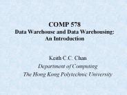 COMP 578 Data Warehouse and Data Warehousing: An Introduction