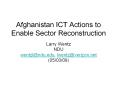 Afghanistan ICT Actions to Enable Sector Reconstruction PowerPoint PPT Presentation