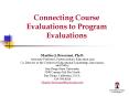 Connecting Course Evaluations to Program Evaluations PowerPoint PPT Presentation