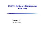CS 501: Software Engineering Fall 1999