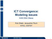 ICT Convergence: Modeling issues SAM 2004 Ottawa