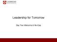 Leadership for Tomorrow PowerPoint PPT Presentation