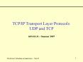 TCPIP Transport Layer Protocols: UDP and TCP PowerPoint PPT Presentation