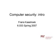 Computer security: intro