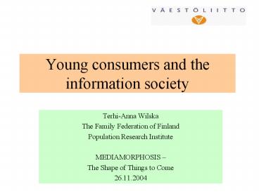 Young consumers and the information society