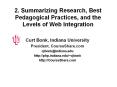 2. Summarizing Research, Best Pedagogical Practices, and the Levels of Web Integration PowerPoint PPT Presentation