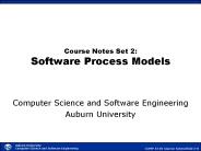 Course Notes Set 2: Software Process Models