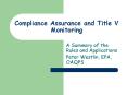 Compliance Assurance and Title V Monitoring PowerPoint PPT Presentation