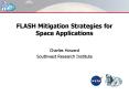 FLASH Mitigation Strategies for Space Applications PowerPoint PPT Presentation