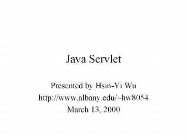 Java Servlet presentation | free to download