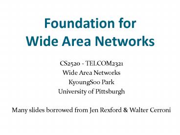 Foundation for Wide Area Networks
