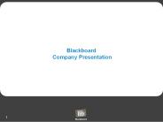 Blackboard Company Presentation