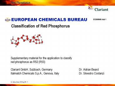 Classification of Red Phosphorus