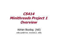 CS414 Minithreads Project 1 Overview