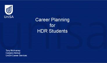 Career Planning for HDR Students