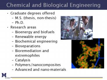 Chemical and Biological Engineering