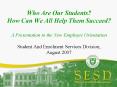 Who Are Our Students How Can We All Help Them Succeed A Presentation to the New Employee Orientation PowerPoint PPT Presentation