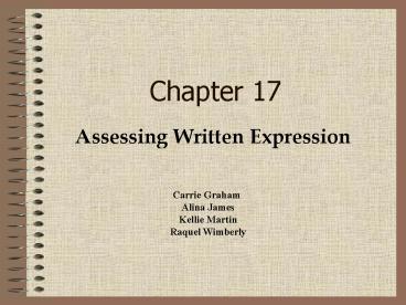 Assessing Written Expression