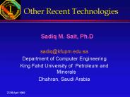 Other Recent Technologies