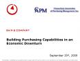 Building Purchasing Capabilitiesin an Economic Downturn PowerPoint PPT Presentation
