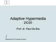 Adaptive Hypermedia 2ID20
