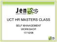 UCT HR MASTERS CLASS PowerPoint PPT Presentation