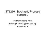 ST3236: Stochastic Process Tutorial 2