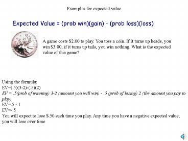 Examples for expected value