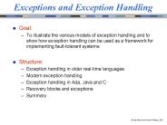 Exceptions and Exception Handling