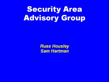 Security Area Advisory Group