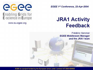 JRA1 Activity Feedback