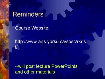 Reminders presentation | free to view