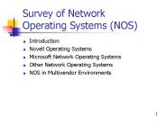 Survey of Network Operating Systems NOS