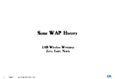 Some WAP History