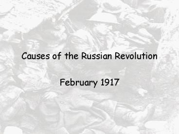 Causes of the Russian Revolution