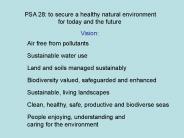 PSA 28: to secure a healthy natural environment