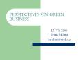 Perspectives on Green Business PowerPoint PPT Presentation