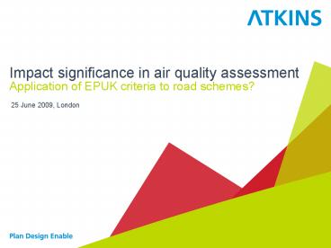 Impact significance in air quality assessment