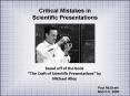 Critical Mistakes in Scientific Presentations PowerPoint PPT Presentation