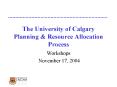 The University of Calgary Planning PowerPoint PPT Presentation