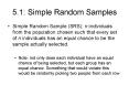 5.1: Simple Random Samples PowerPoint PPT Presentation