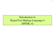 Introduction to HyperText Markup Language 4 (HTML 4)